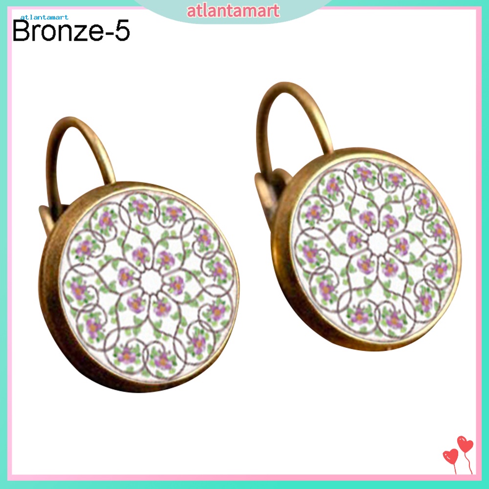 Túi Đựng Đồ Dùng Cao Cấp Tiện Dụng| Khuyên Tai Tròn Họa Tiết Hoa Mandala Thời Trang