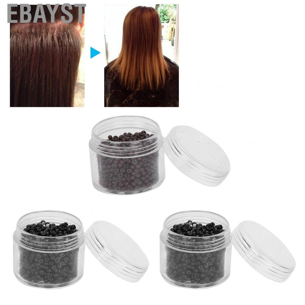 Ebayst Hair Extension Ring  3000pcs 3.0mm Silicone Micro Links Rings Small Comfortable Lined Beads Extensions Tool for Making All Kinds of Wigs and