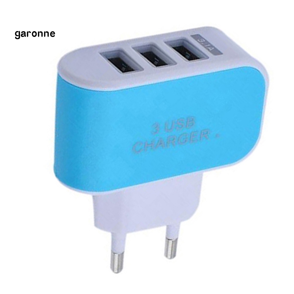 Cốc Sạc Ba Cổng USB 31A Kèm Đèn Báo Phích Cắm EU