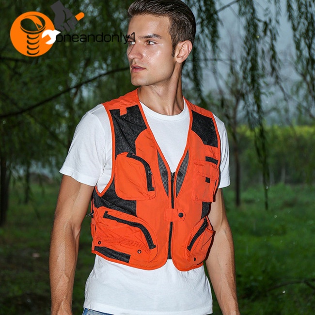 [COD] Áo Khoác Câu Cá Polyester Nhiều Túi Có Thể Tháo Rời Chống Thấm Nước