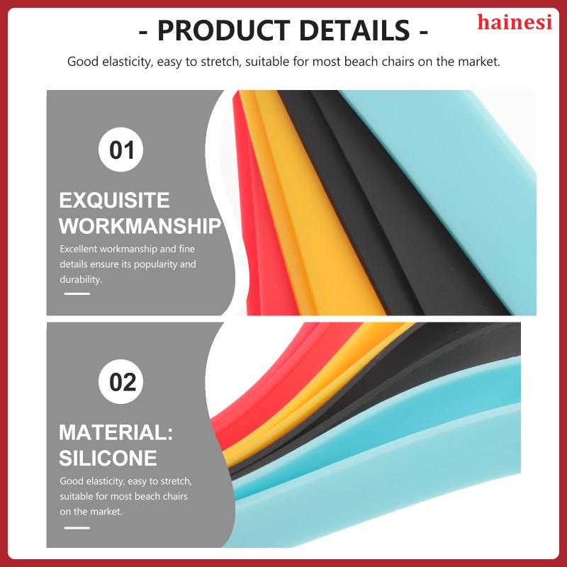 Bộ 4 Dây Cao Su Kẹp Ghế Đi Biển Nhiều Màu Chống Gió