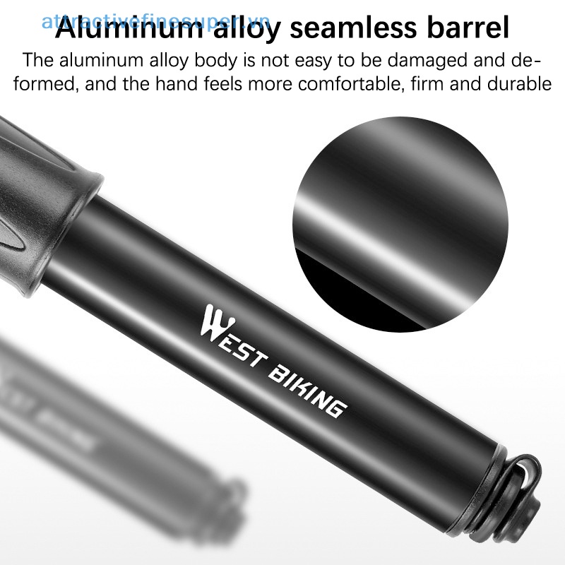 Bơm Xe Đạp Mini Cầm Tay 100Psi Chất Liệu Hợp Kim Nhôm