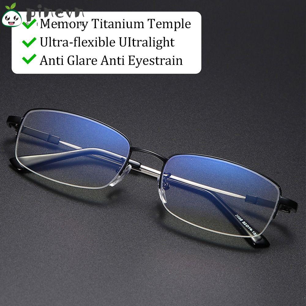 PINEVN Kính Đọc Sách Nửa Gọng Đơn Giản Chống Ánh Sáng Xanh Phong Cách Vintage