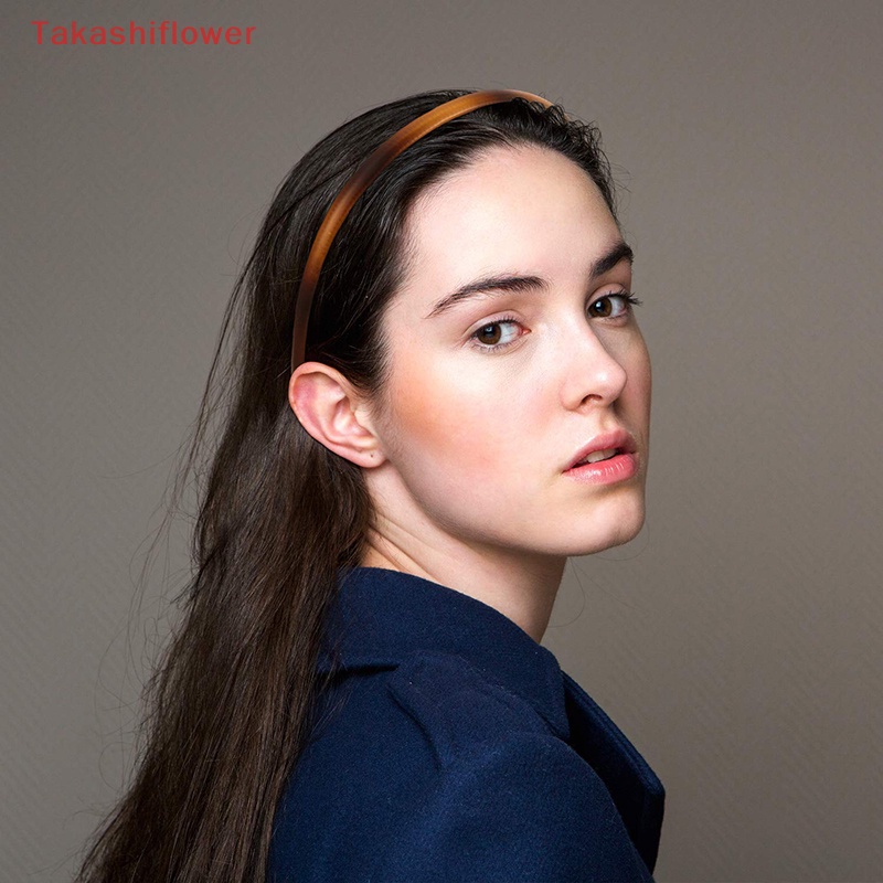 Băng Đô Cài Tóc Bằng Acrylic Chống Trượt Màu Trơn Thời Trang Cho Nữ