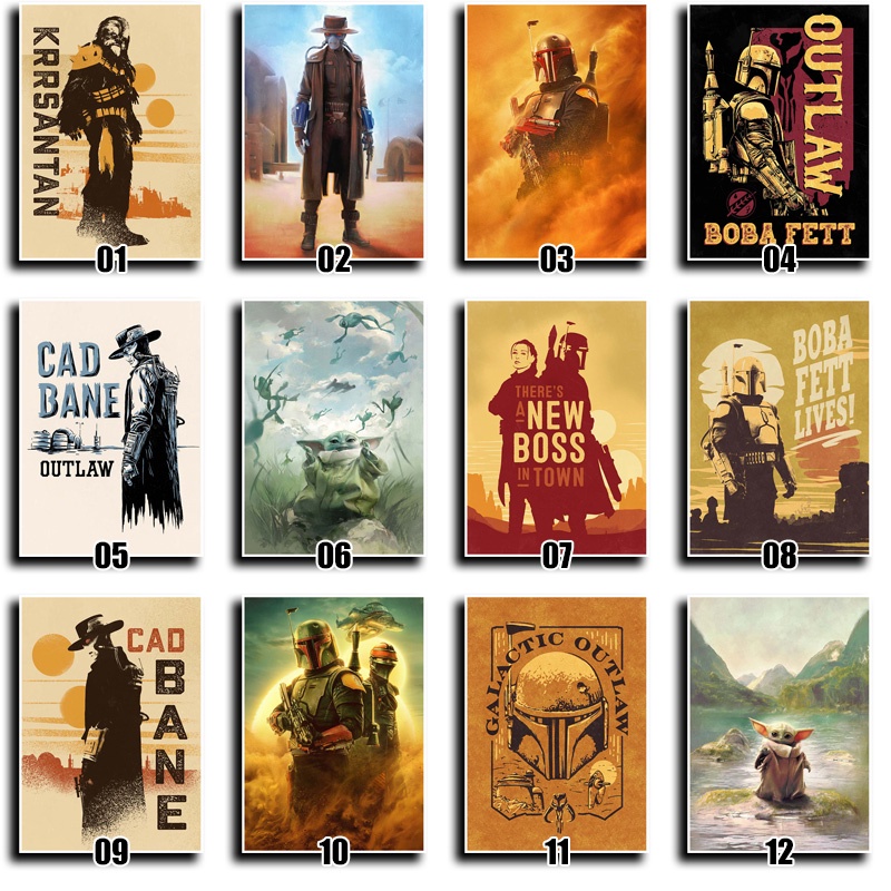 Poster Phim star wars Bằng Giấy kraft Phong Cách Đơn Giản Cổ Điển
