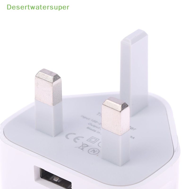 Cốc Sạc Nhanh 2.4A 2 Cổng USB 3 Chấu Phích Cắm UK