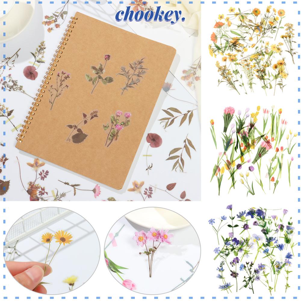 CHOOKEY Miếng Dán Trang Trí Sổ Tay Hình Hoa Xinh Xắn