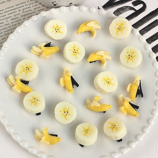 Kẹp Tóc Chuối Hàn Quốc Dễ Thương Và Vui Nhộn Mô Phỏng Trái Cây Chuối Lát Kẹp Tóc