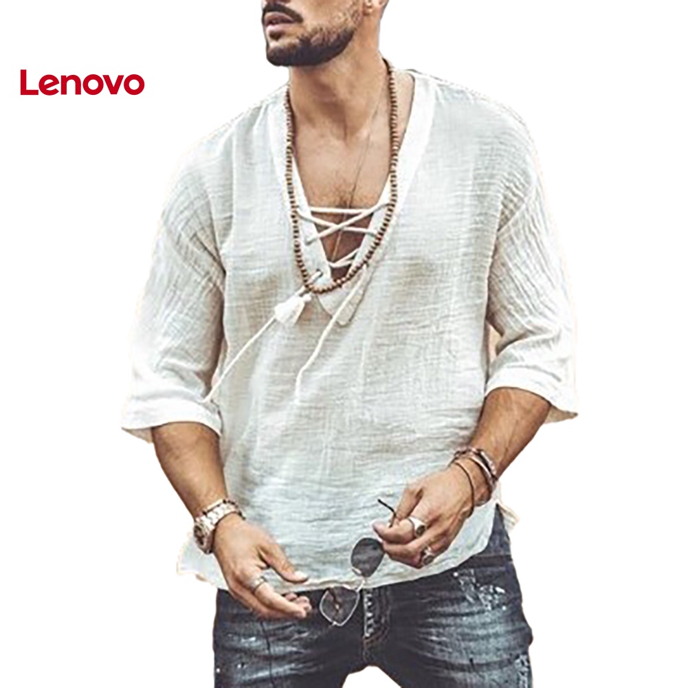 Áo nam Tay Lửng Cổ Chữ V Màu Sắc Thời Trang