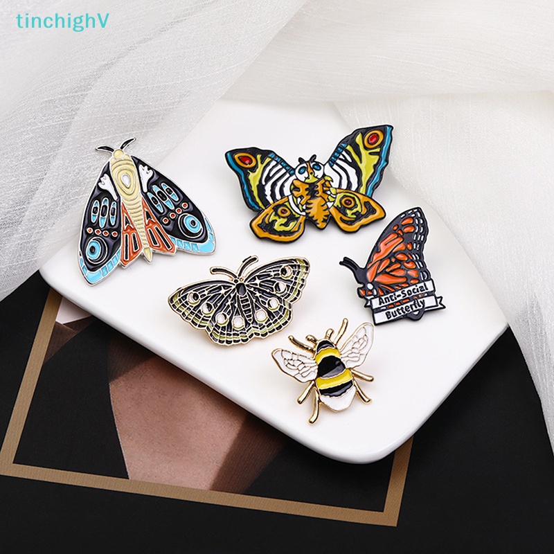 [TinchighV] Ghim Cài Áo Hình Bướm / Ong / Hoa Lily Tùy Chỉnh Thung Lũng Màu Đen Quà Tặng Cho Bạn Bè [Mới]