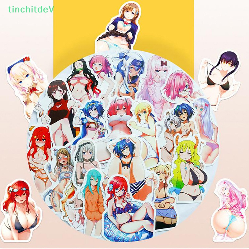 Bộ 50 Miếng Dán Hình Thỏ Gợi Cảm Trang Trí Laptop / Vali / Ván Trượt / Điện Thoại