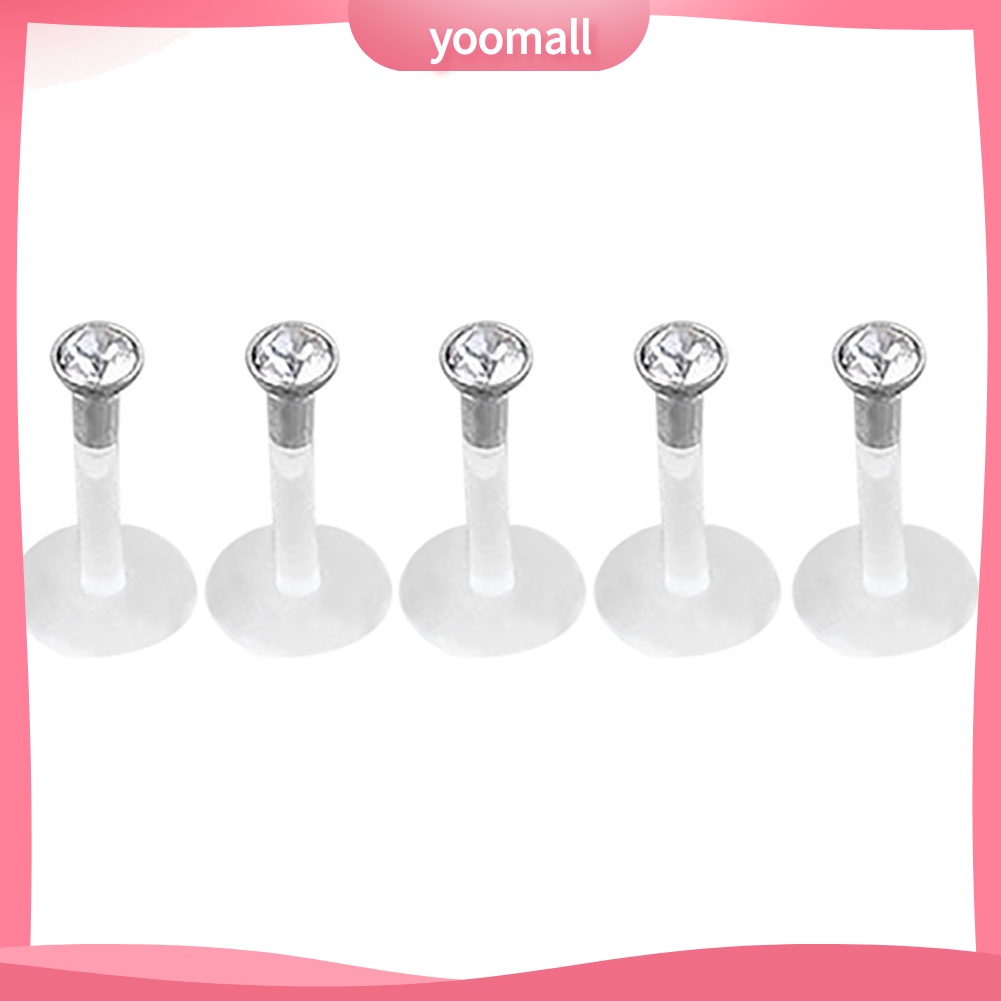 Set 10 Khuyên Môi Bằng Acrylic Đính Đá Cá Tính