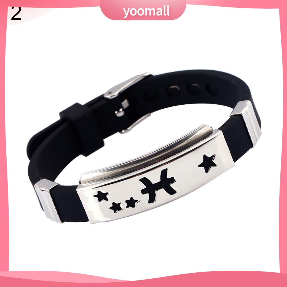 Vòng Tay Silicone Khóa Kim Loại Không Gỉ Cho Nam