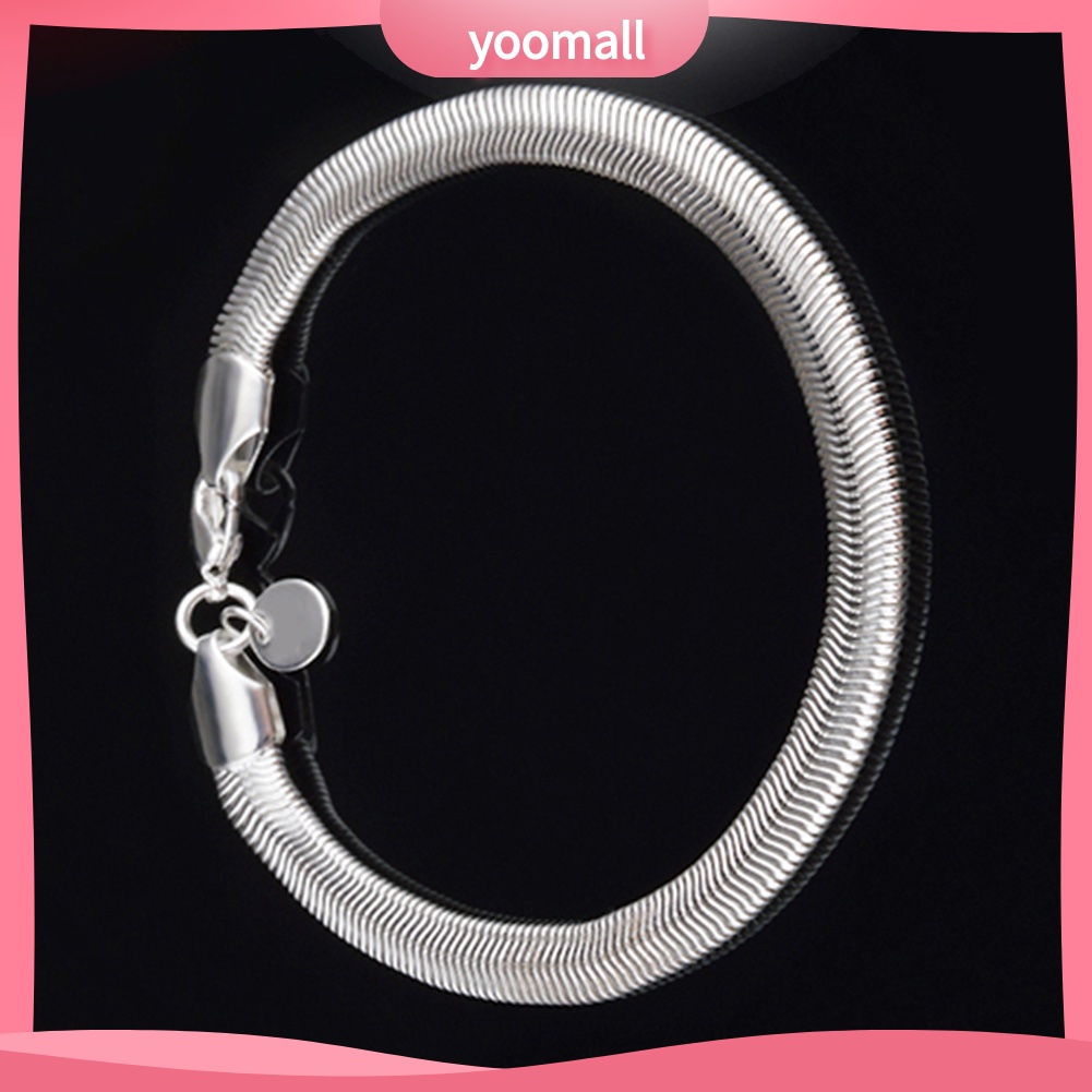 Vòng Đeo Tay Mạ Bạc 6mm Khóa Tôm Hùm Thời Trang Unisex