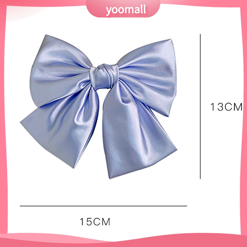 Kẹp Tóc Nơ Satin Trơn Mịn Trang Trí Xinh Xắn Cho Nữ