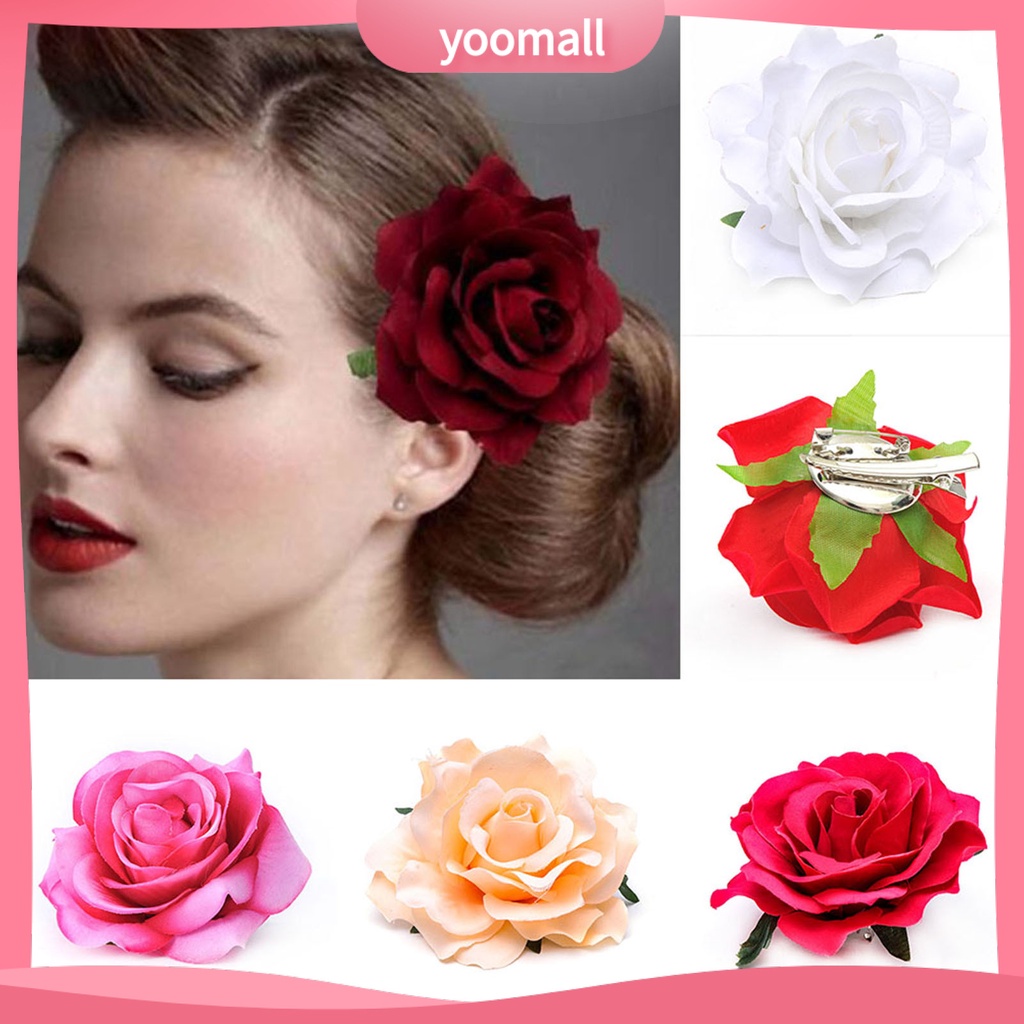 1 Kẹp Tóc Hình Hoa Hồng Bằng Kim Loại Có Thể Tái Sử Dụng