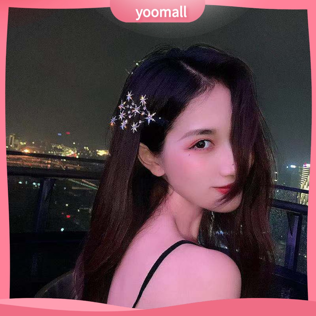 Kẹp Tóc Hình Ngôi Sao Đính Đá Lấp Lánh Thời Trang Cho Nữ
