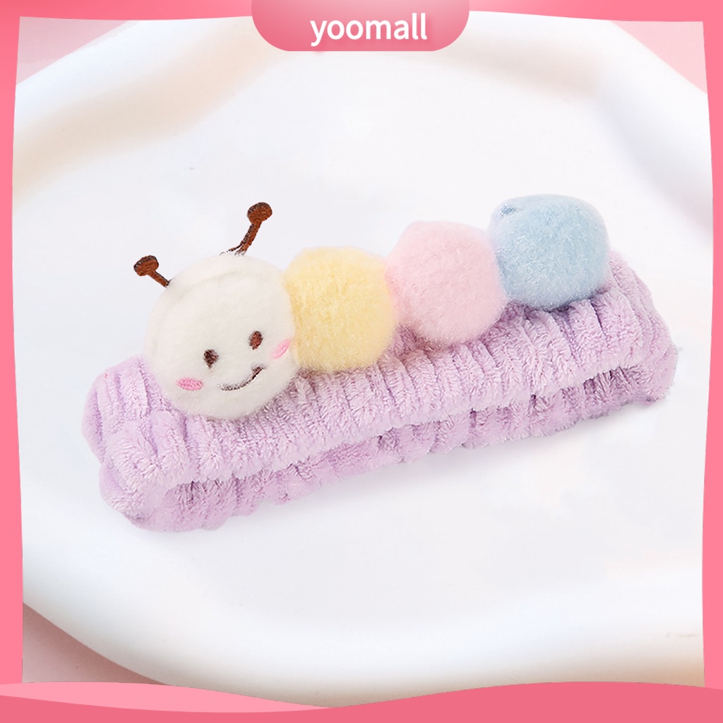 Băng Đô Cài Tóc Trang Điểm Bằng Lông Cừu San Hô Màu Sắc Ngọt Ngào Độ Co Giãn Cao