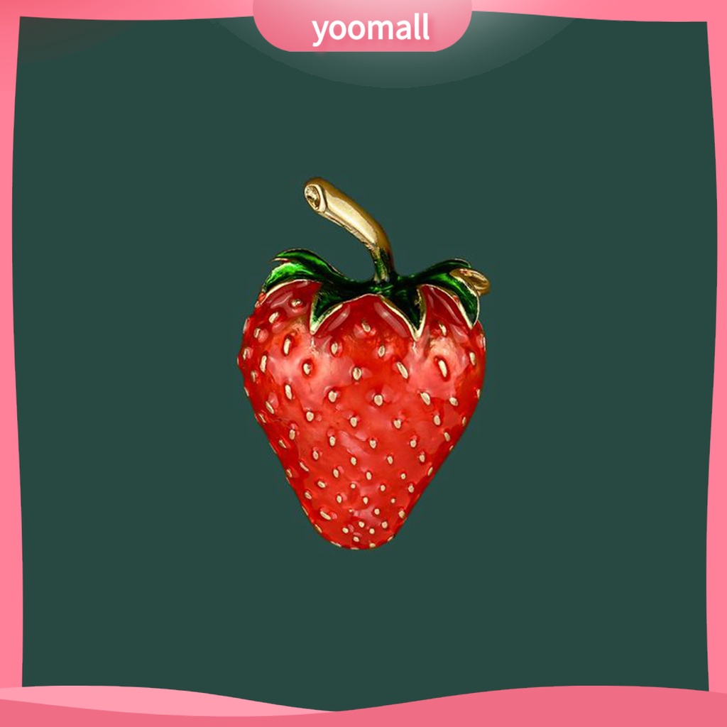 [YM] Ghim Cài Áo Hình Trái Dâu Nhiều Màu Sắc Dễ Lên Màu Trong Suốt Nhỏ Gọn Dành Cho Nữ