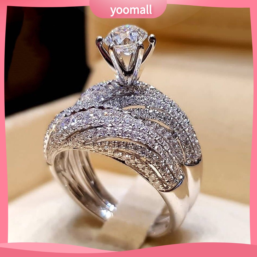 Nhẫn Đính Đá Tròn Phong Cách Vintage Dành Cho Nữ