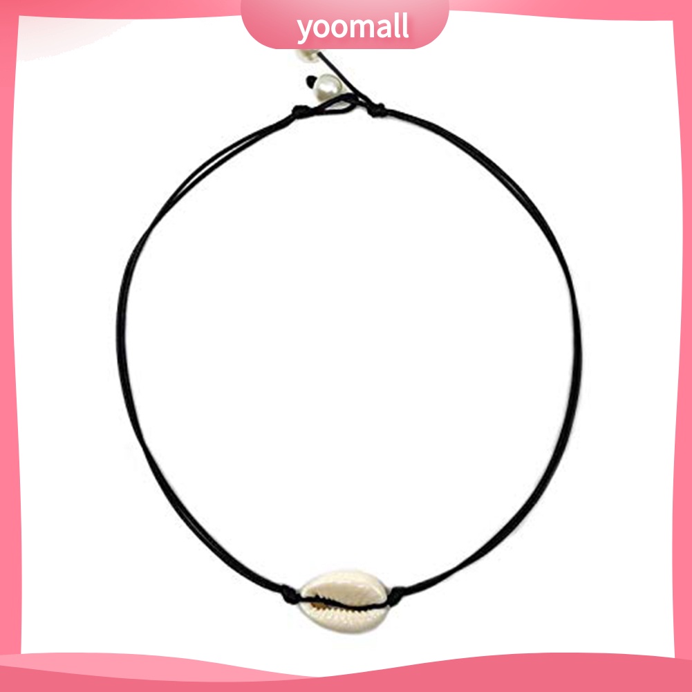 Vòng Cổ Choker Giả Da Đính Vỏ Sò Thời Trang Đi Biển Phong Cách Hawaii Dành Cho Nữ