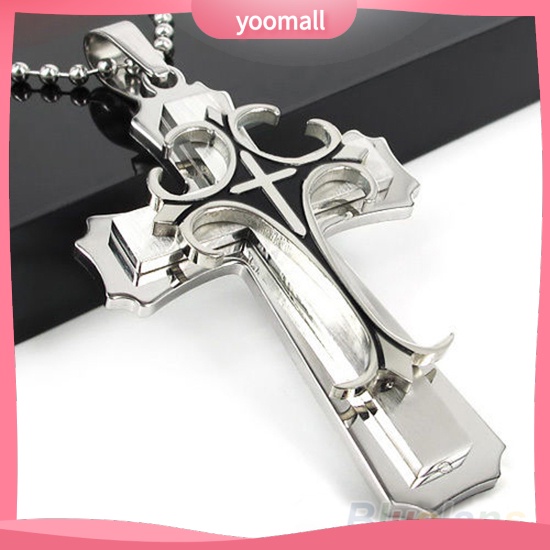 Vòng cổ Thép Không Gỉ Mặt Thánh Giá Thời Trang Dành Cho Nam