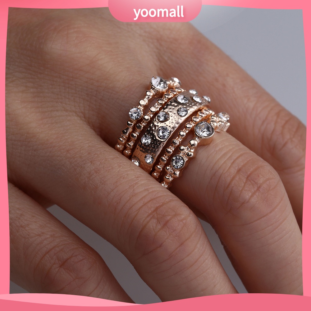 Set 5 Nhẫn Đeo Khớp Ngón Tay Phong Cách Bohemian Cổ Điển Dành Cho Nữ