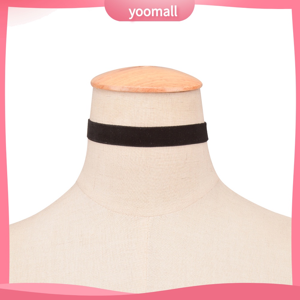 Vòng Cổ Choker Dây Nhung Mềm Màu Trơn Phong Cách Gothic Cho Nữ