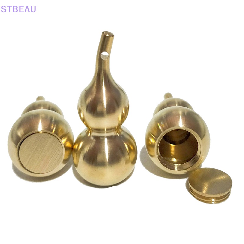 [Cxstbau] Mặt Vòng cổ / Móc Khóa Bằng Đồng Thau Hình Quả Bầu Rỗng Nhỏ Gọn Truyền Thống Chống Nước Đựng Thuốc Conta