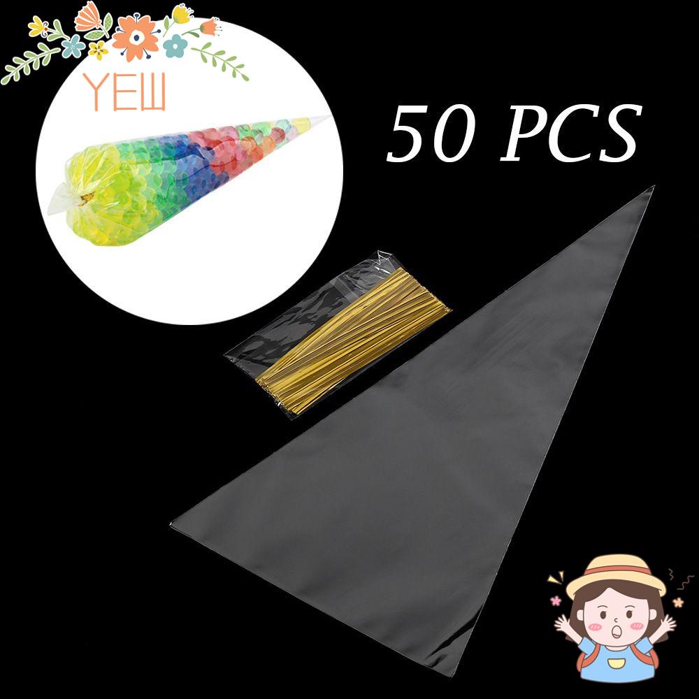 YEW Set 50 Túi Nhựa Hình Nón Đựng Trang Sức