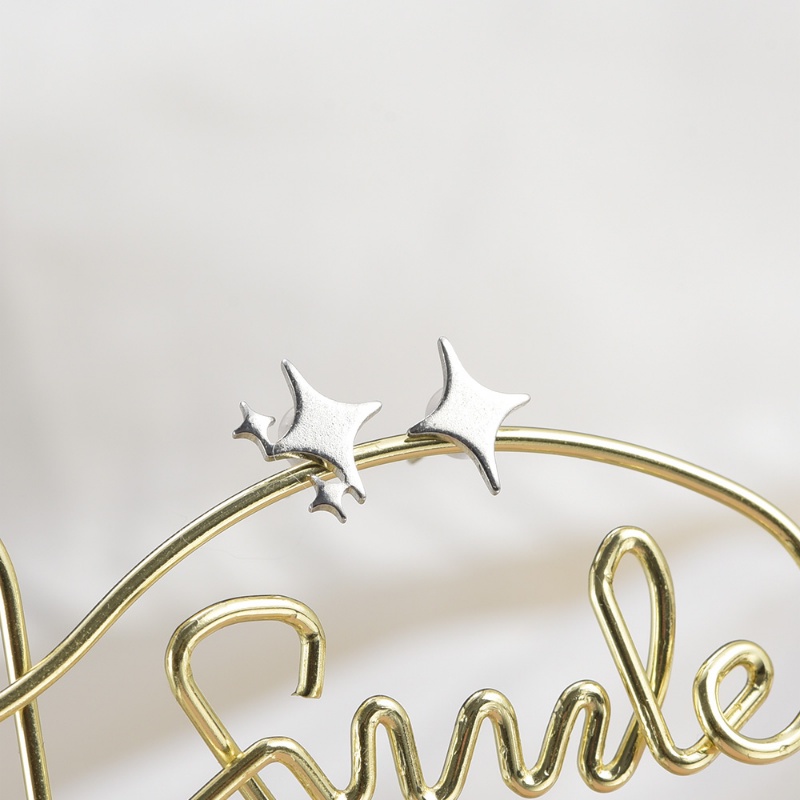 Bông Tai Y2K Hình Ngôi Sao Bốn Cánh Đơn Giản Thanh Lịch Phong Cách Hàn Quốc Cho Nữ