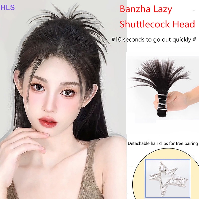 [HLS] Tóc Giả Nửa Đầu Lông Gà Có Thể Tháo Rời Sáng Tạo Và Cà Vạt Bằng Sợi Tổng Hợp Spicy Dành Cho Bạn Nữ