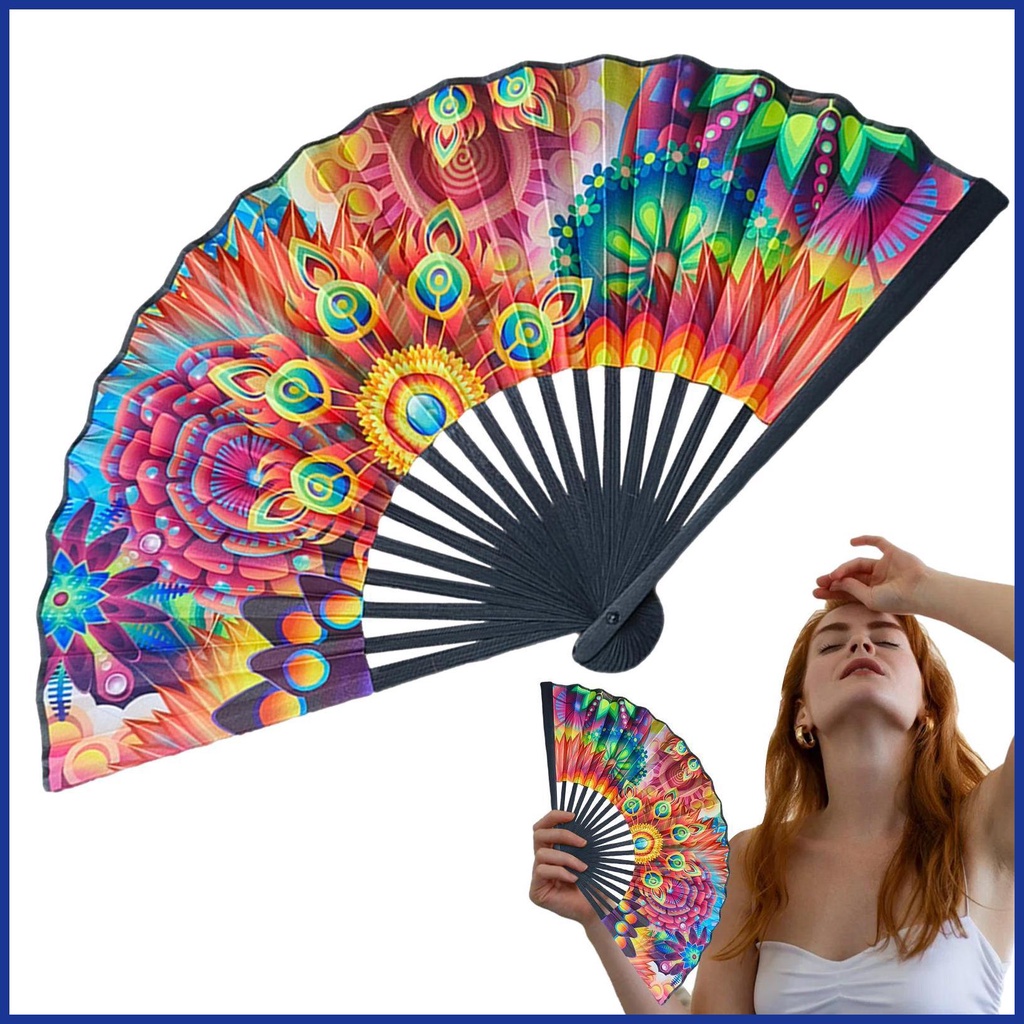 Quạt Gấp Cầm Tay Chất Liệu Tre Và Vải Satin Dùng Cho Tiệc Cưới