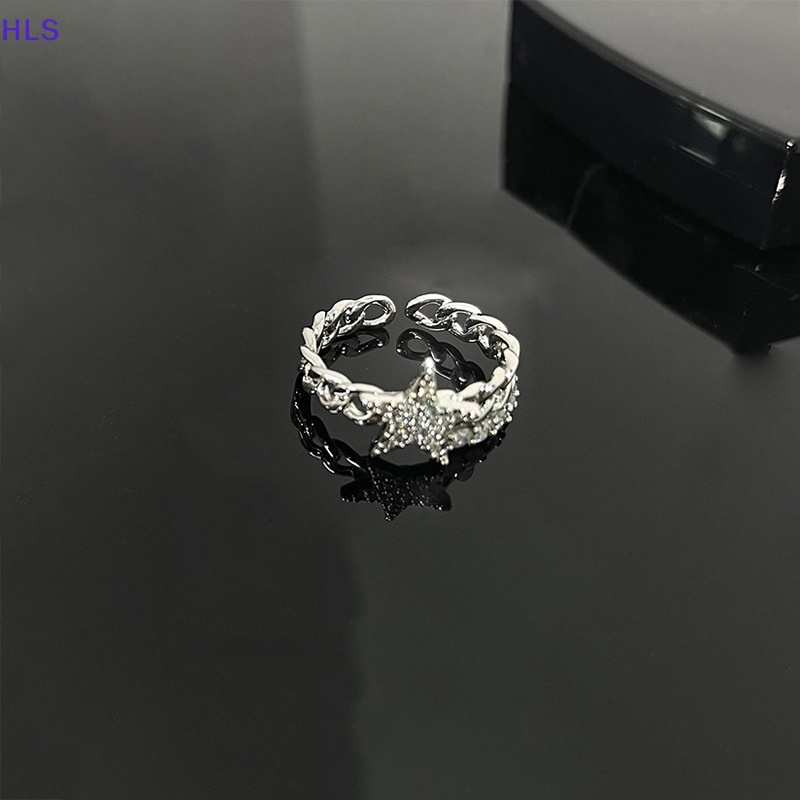 [HLS] Nhẫn Hở Đính Đá Zircon Hình Ngôi Sao Lấp Lánh Có Thể Điều Chỉnh Thời Trang Làm Quà Tặng Tình Yêu Cho