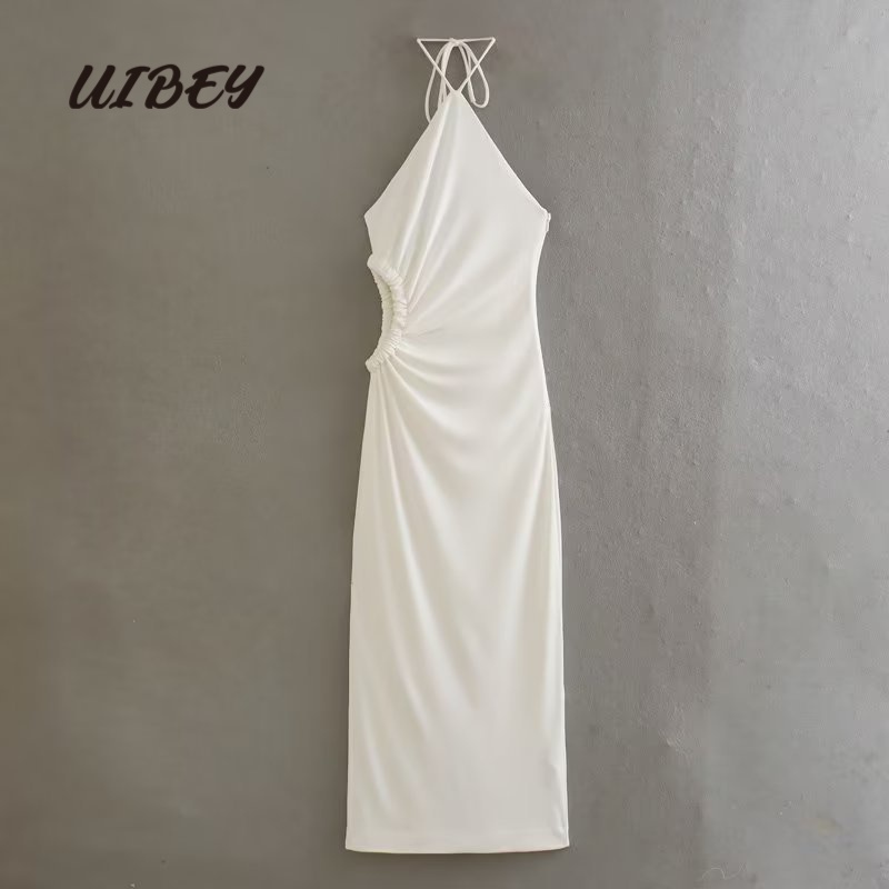 Uibey Đầm Hai Dây Màu Trơn Thời Trang Dành Cho Nữ 9557