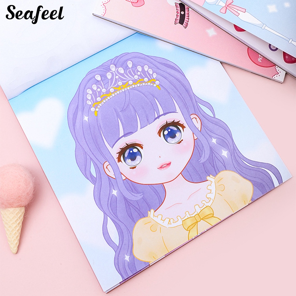 Miếng Dán Tự Dính Họa Tiết Công Chúa Dễ Thương Dùng Làm Quà Tặng DIY