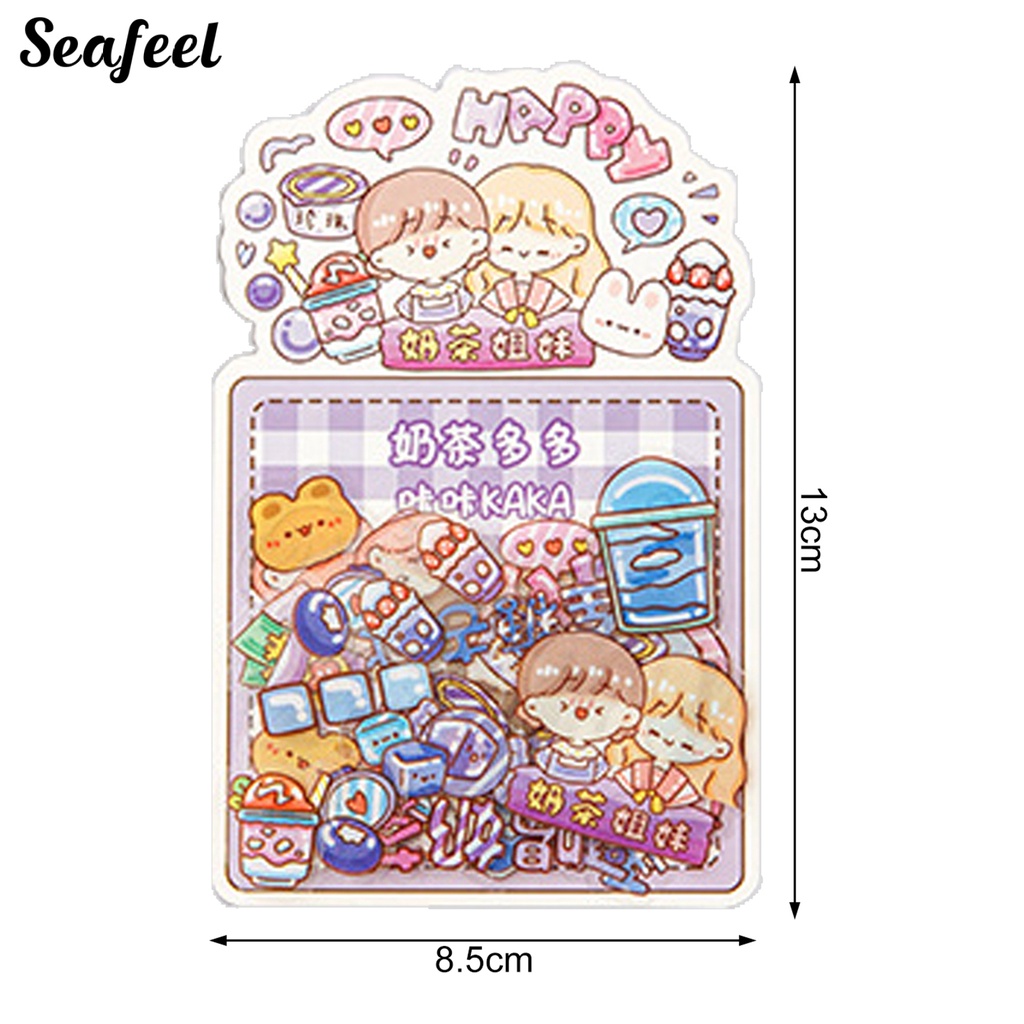 Bộ 50 Miếng Dán Trong Suốt Chống Thấm Nước Họa Tiết Graffiti Trang Trí Sổ Tay