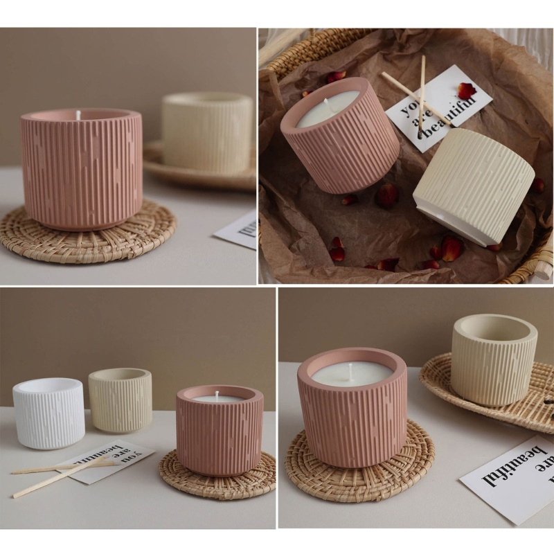 ✿ Silicone Khuôn Silicon Làm Đế Nến Hình Ly Xi Măng