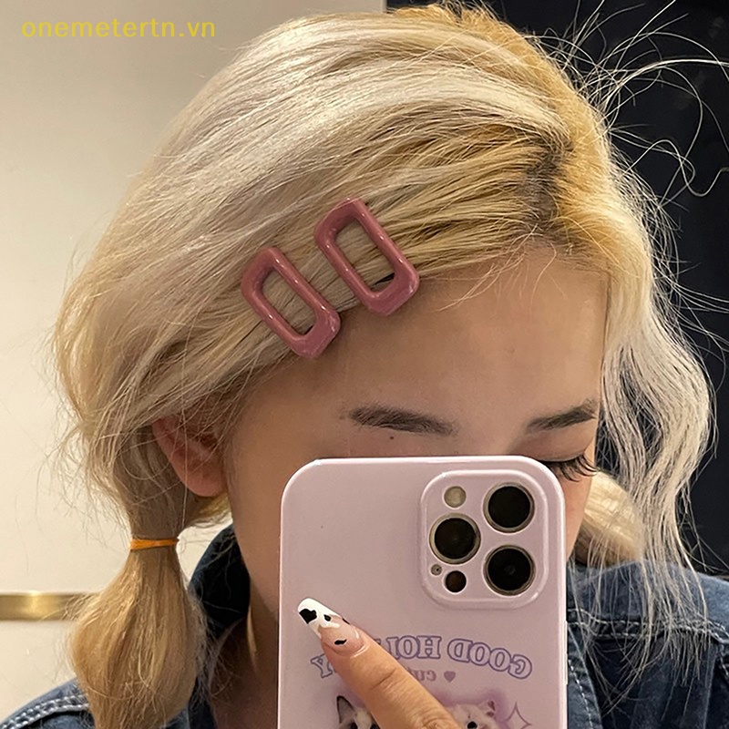 Set 2 Kẹp Tóc Màu Kẹo Ngọt Phong Cách Hàn Quốc Cho Nữ