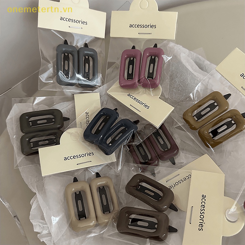 Set 2 Kẹp Tóc Màu Kẹo Ngọt Phong Cách Hàn Quốc Cho Nữ