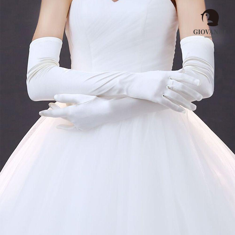 Găng Tay Chống Nắng Vải Satin Cho Cô Dâu
