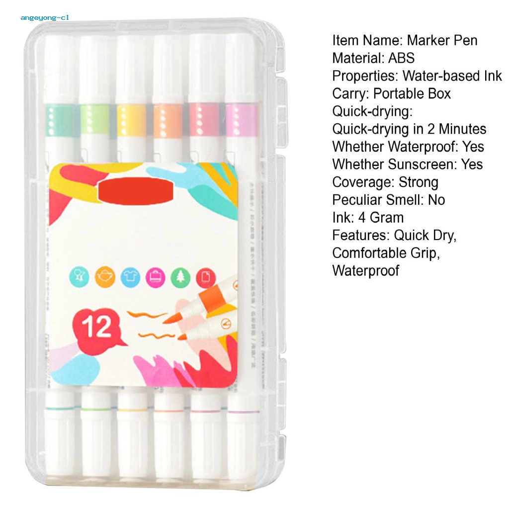 Bộ Bút Đánh Dấu Acrylic Hai Đầu Hai Đầu Nhanh Khô Chống Thấm Nước Diy Dành Cho Trẻ Em