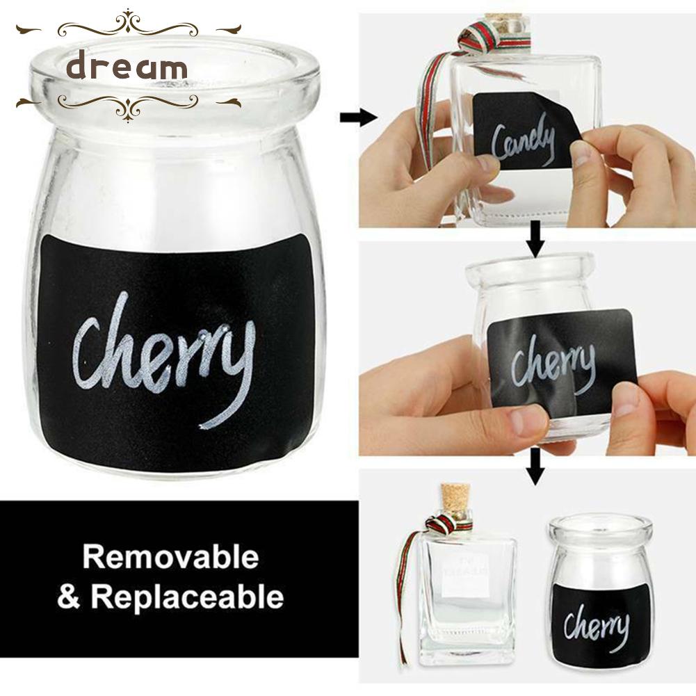 【DREAMLIFE】Sticker Labels Chalkboard Craft Kitchen Jar Removable Blackboard Chalk