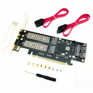 Riser card m2 nvme ssd ngff to pcie 3.0 x16 adapter for chia mining support m key nvme ssd b key m.2 sata ssd msata 3in1 adapter