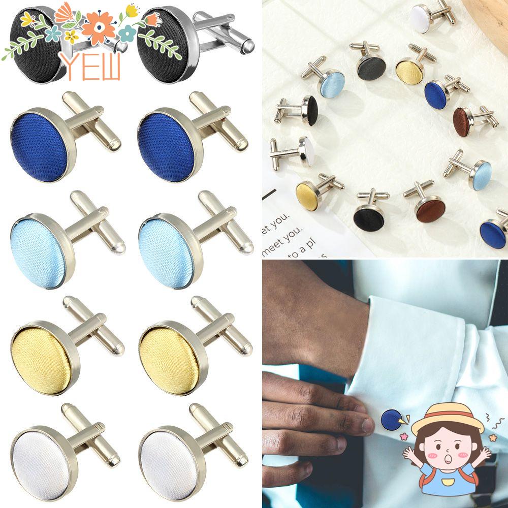 Khuy Măng Sét Tròn Màu Trơn Sang Trọng Dành Cho Nam