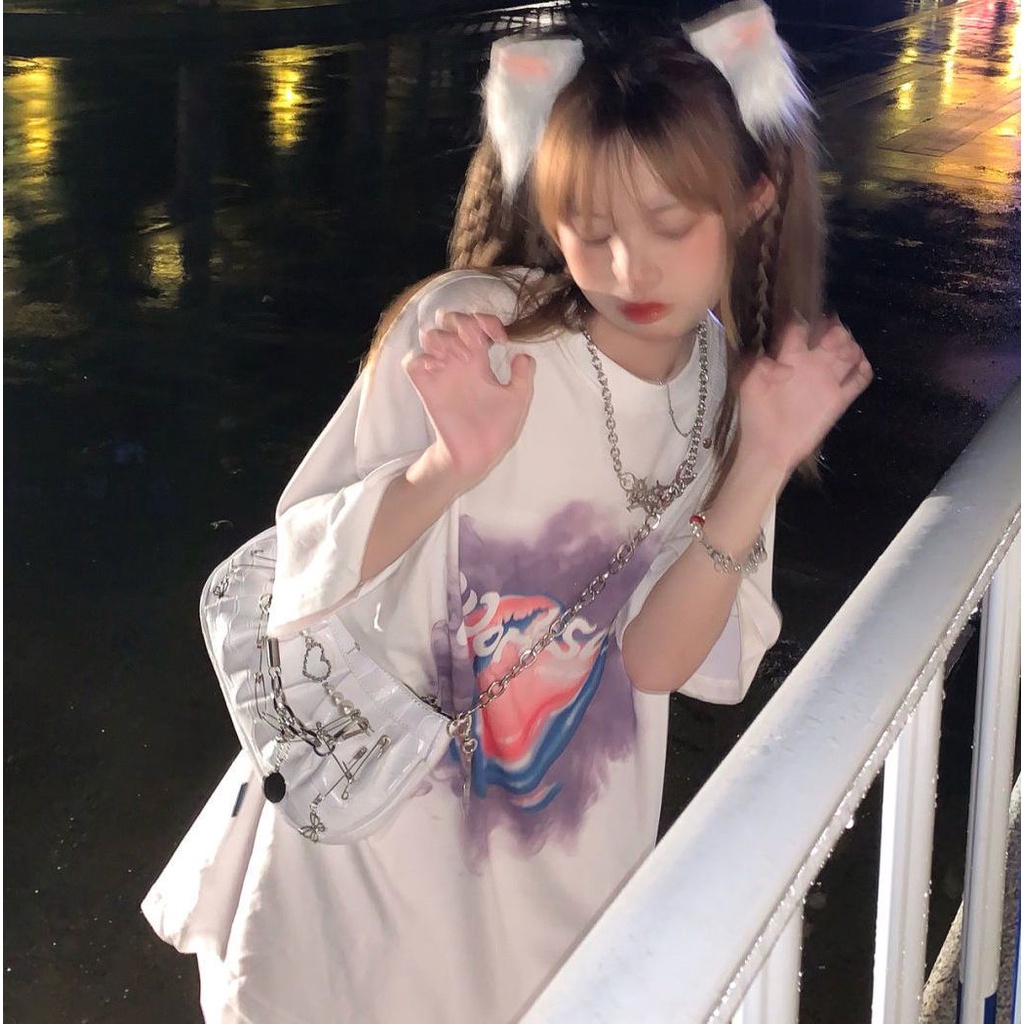 Áo Thun Ngắn Tay Dáng Rộng Thời Trang Mùa Hè Dành Cho Nữ