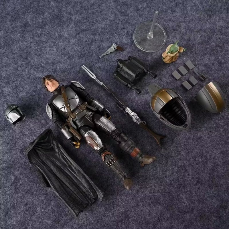 Mô Hình Nhân Vật Djarin The Mandalorian and The Child Yoda Trong Phim Star Wars 20CM