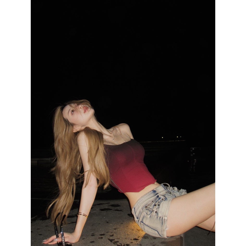 Áo Ống Ngắn Không Tay Màu Gradient Quyến Rũ Thời Trang Mùa Hè Cho Nữ