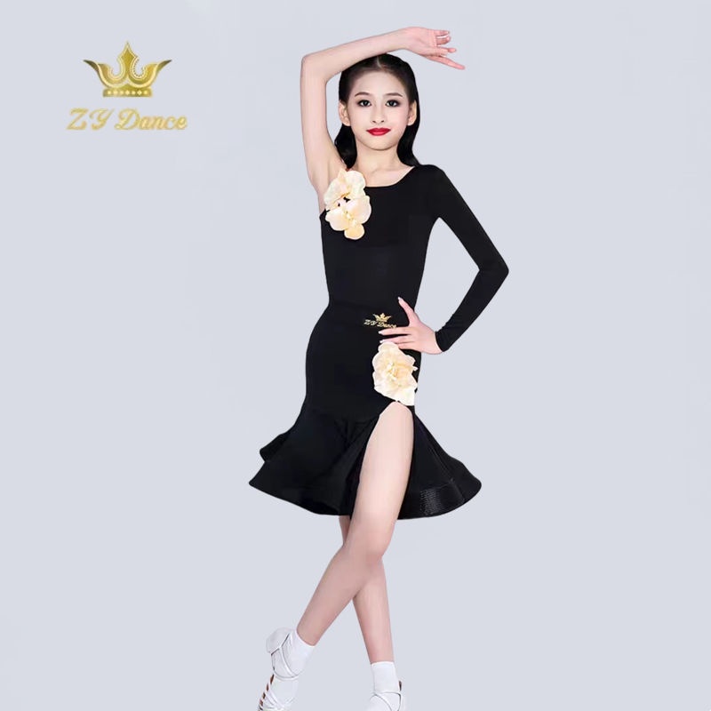 Mùa hè mới dành cho trẻ em trang phục khiêu vũ latin tiêu chuẩn phân loại bộ đồ chia đôi nâng cao thực hành chuyên nghiệp mặc nữ