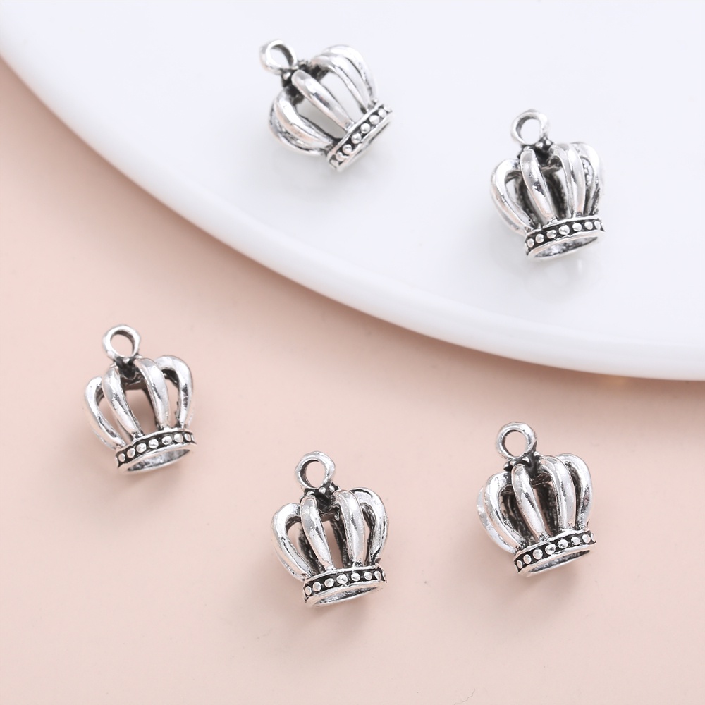 Set 15 Mặt Vòng cổ Hình Vương Miện 3d Phong Cách vintage